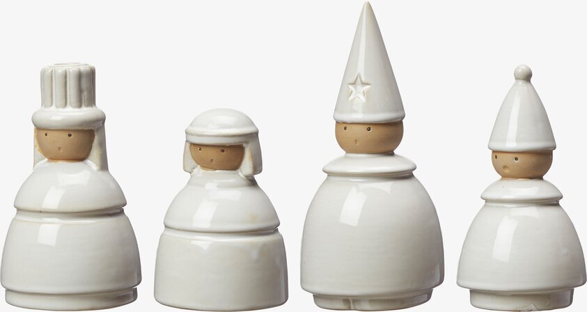 Luciatåg Vitmelerad från Wikholm Form med fyra figurer