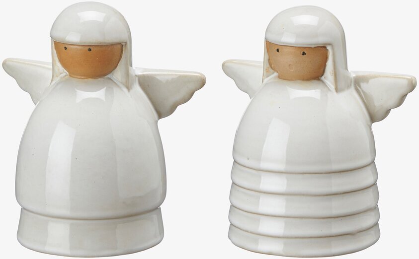 Ängel Mix Vitmelerad från Wikholm Form, två ängelfigurer