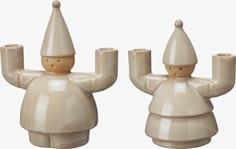 Ljusstake Tomte Julius Beige från Wikholm Form, två figurer