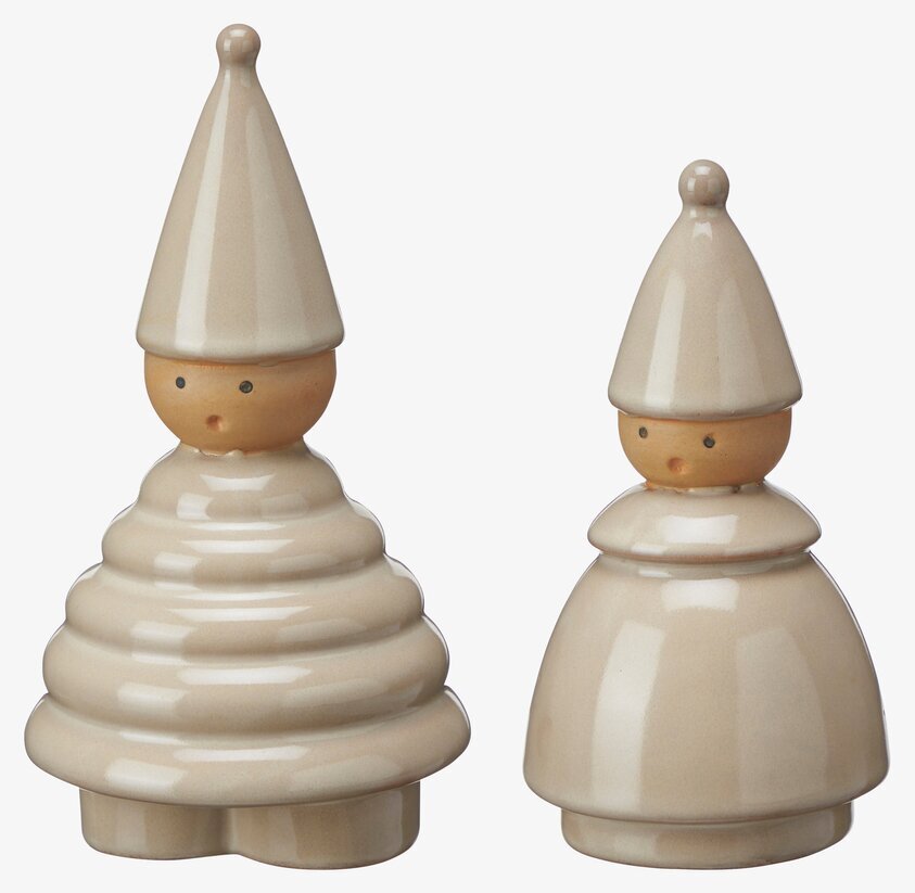 Tomte Julius Beige Set/2 från Wikholm Form i keramik