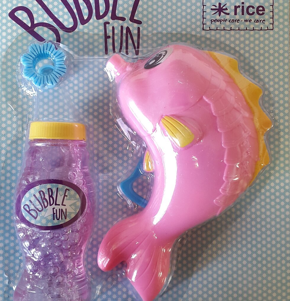 Bubble Gun Fisk Rosa från Rice, fiskformad bubbelspruta