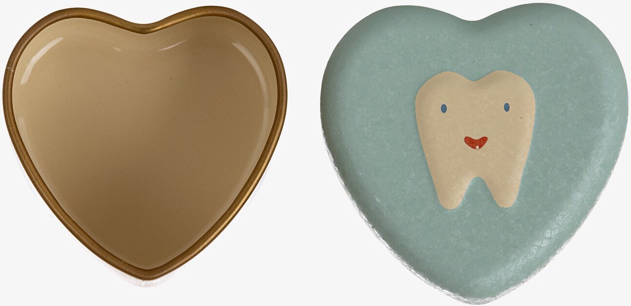 Plåtburk My Tooth Box Mint från Maileg, hjärtformad