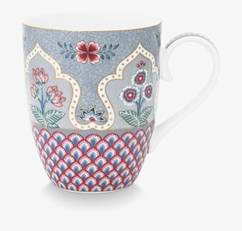 Mugg Flower Festival Scallop Deco Light Blue Large - Pip Studio