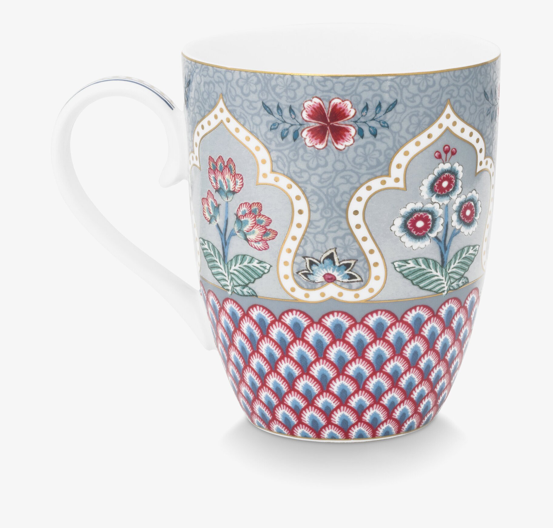 Mugg Flower Festival Scallop Deco Light Blue Large - Pip Studio