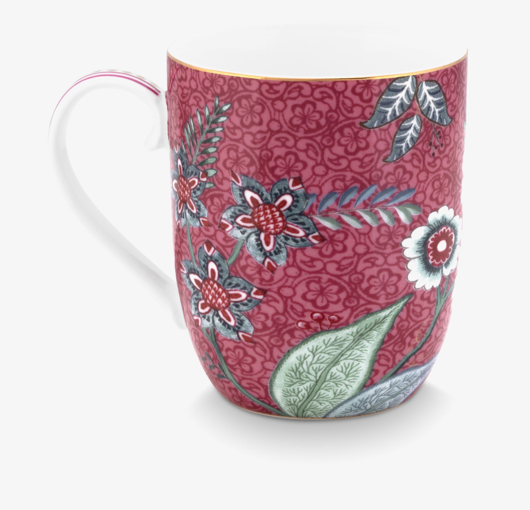Mugg Flower Festival Dark Pink Small - Pip Studio, PIP Studio