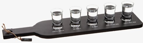 Träbricka Shots Inkl Glas från Different Design på vit yta