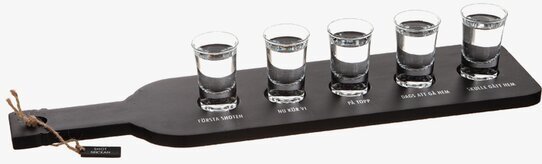 Träbricka Shots Inkl Glas från Different Design på vit yta