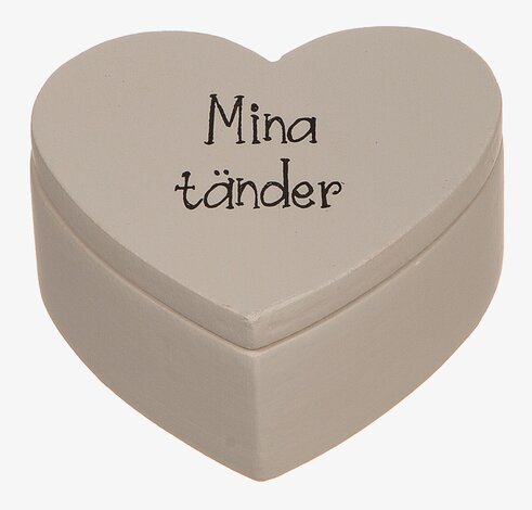 Trälåda Mjölktänder från Different Design i hjärtformad trä