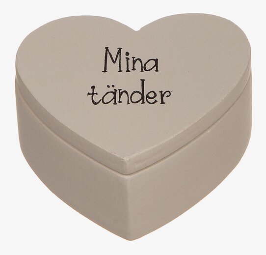 Trälåda Mjölktänder från Different Design i hjärtformad trä