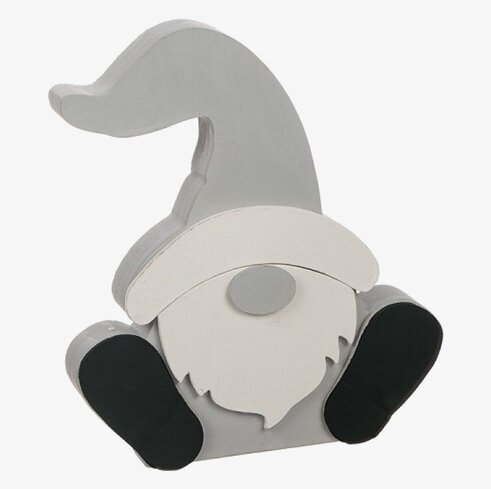 Tomte Sittande Grå från Different Design i grå tomteluva