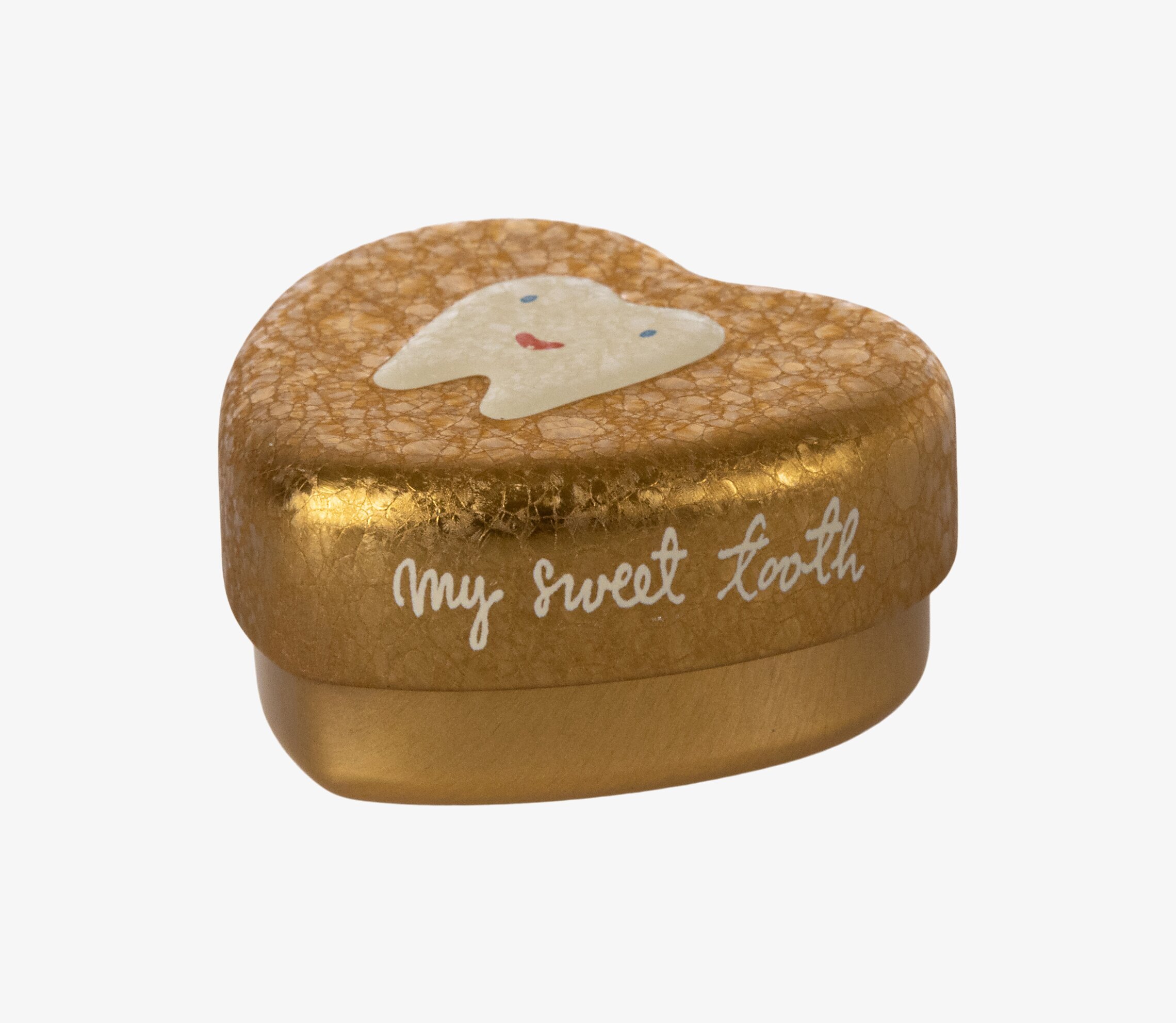 Plåtburk My Tooth Box Gold från Maileg i hjärtform