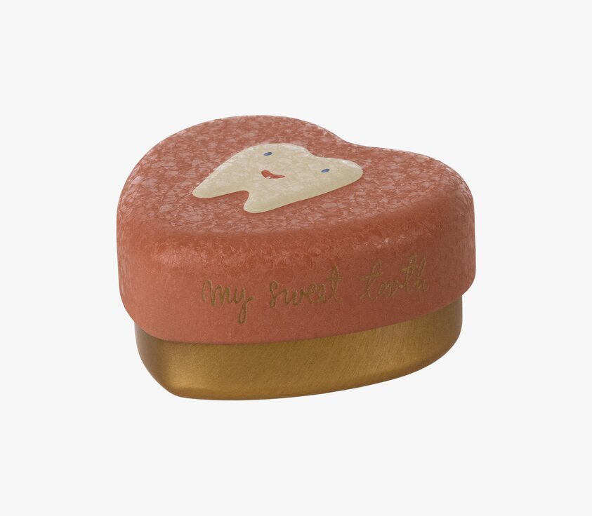 Plåtburk My Tooth Box Rose från Maileg i hjärtform