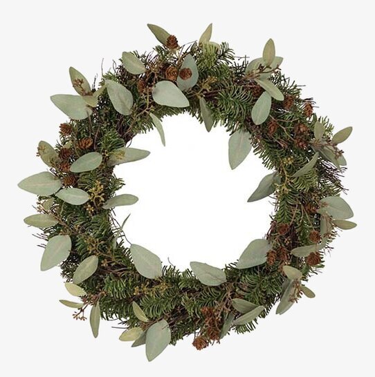 Granriskrans Ø45 cm från Mr Plant med grenar och kottar