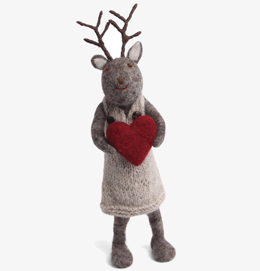 Gry & Sif - Hjort Med Hjärta 27cm från Gry & Sif i ull