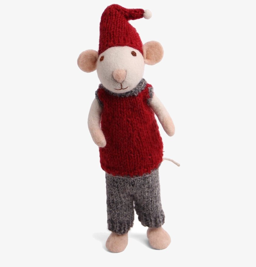 Gry & Sif - Julmus Vit 27cm, handgjord av Gry & Sif