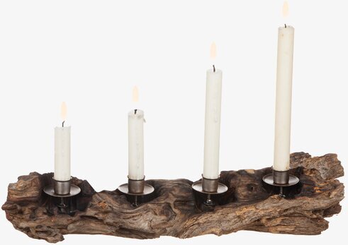 Ljusstake Smide Trädrot från Different Design i trä och smide