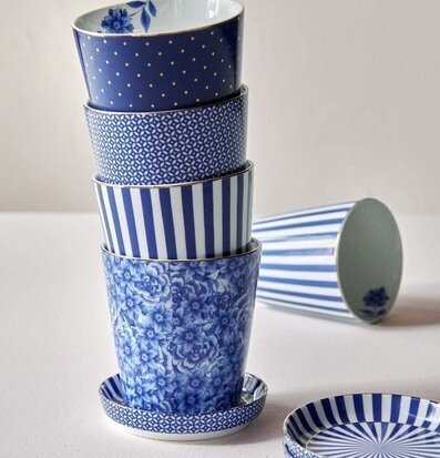 Royal Flower Mugg & Fat Blå - PiP Studio, PIP Studio