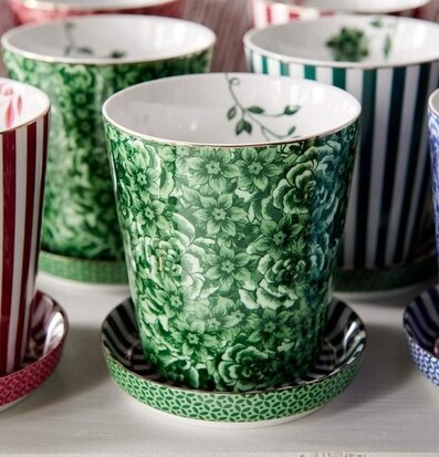 Royal Flower Mugg & Fat Grön - PiP Studio, elegant porslin