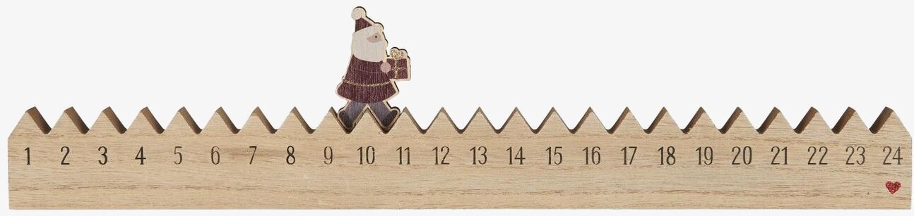 Julkalender 1-24 från IB Laursen i trä med tomtefigurer