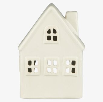 Foto av en stilfull cremefärgad ljuslykta i keramik