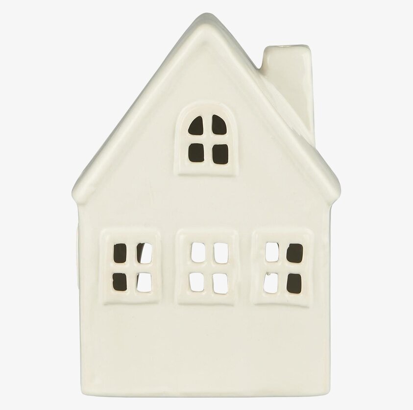 Ljuslykta Hus Stillenat Creme från IB Laursen i keramik