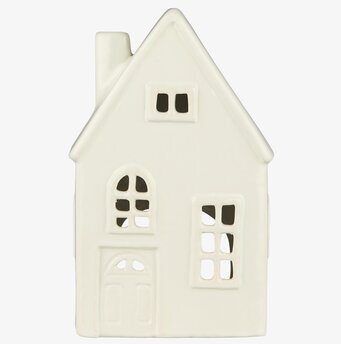 Bild av charmig ljuslykta i form av ett litet hus