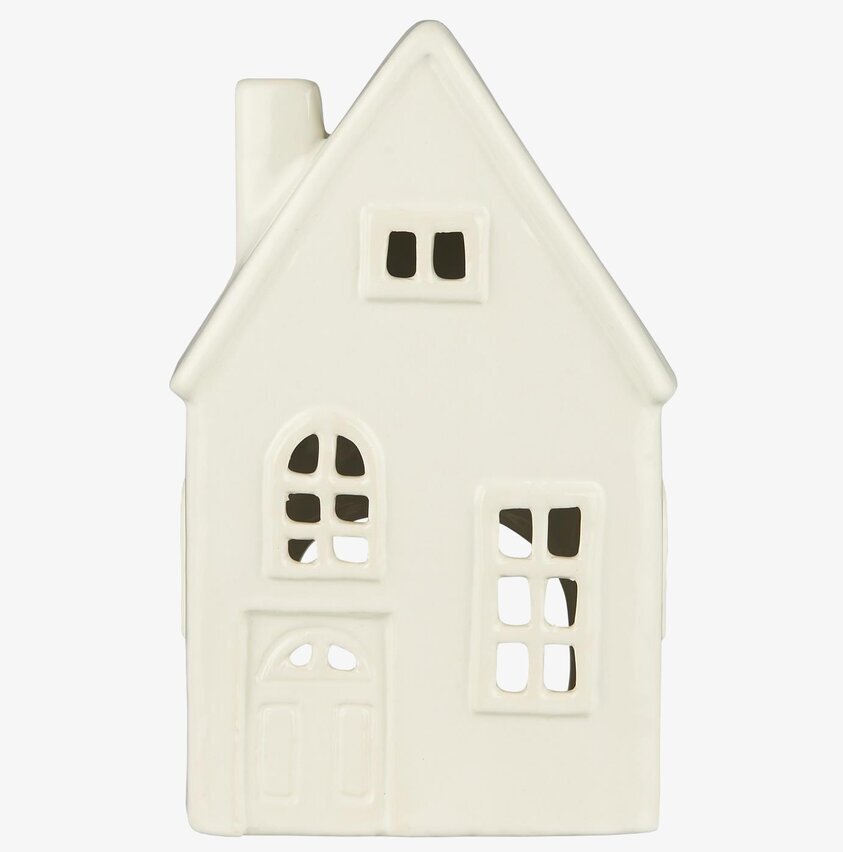 Ljuslykta Hus Stillenat Creme från IB Laursen i keramik