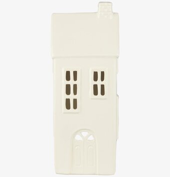 Bild av en stilren ljuslykta i form av ett hus