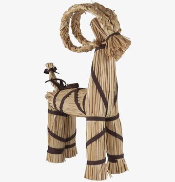 Julbock Brunt Band Stor från IB Laursen, handgjord av halm