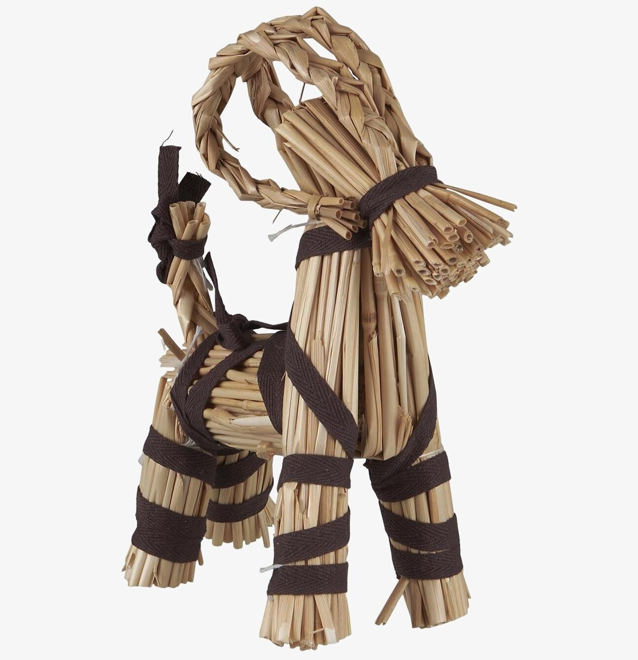 Julbock Brunt Band Liten från IB Laursen mot ljus bakgrund