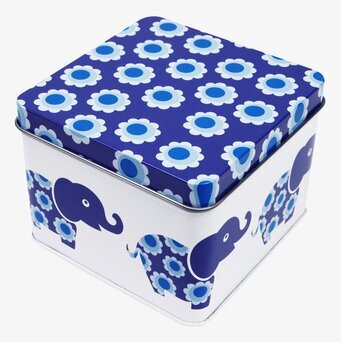 Liten box - Blå elefanter från Blafre med blått mönster