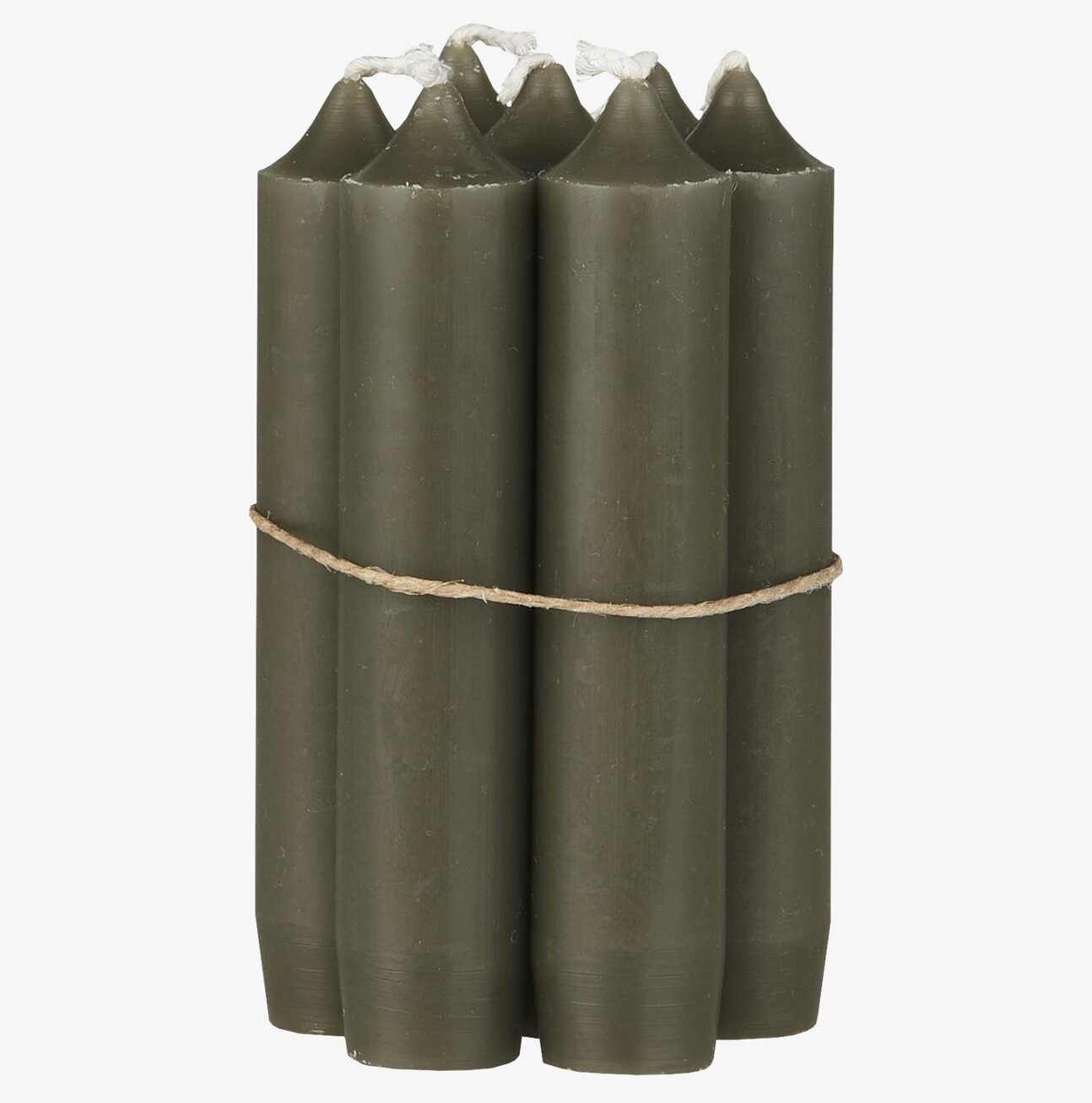 Stearinljus Olivgrön från IB Laursen, paket med sex ljus