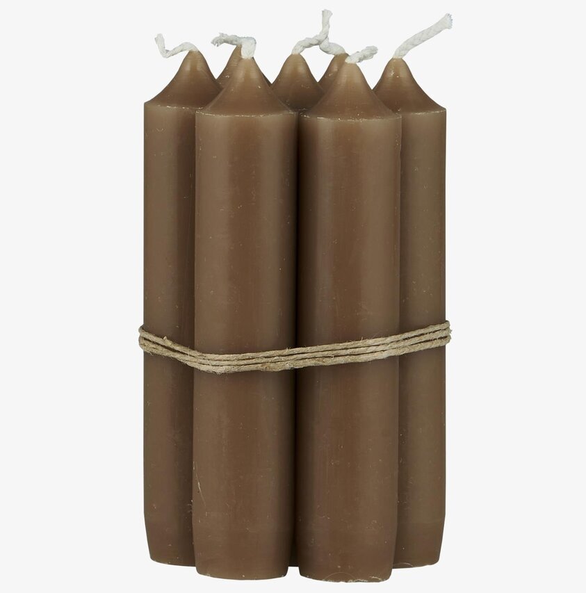 Stearinljus Milky Brown från IB Laursen, sex ljus i set