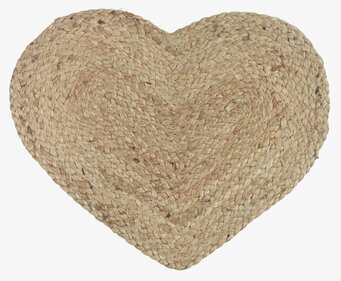 Bordstablett Jute från IB Laursen, hjärtformad och hållbar