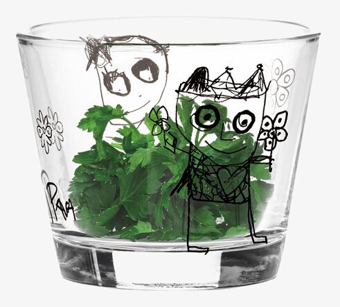 Skål Mini Pure Friends Black från Poul Pava med gröna blad