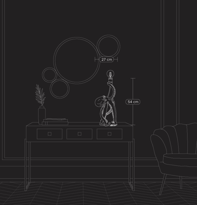 Bordslampa Otto Octopus Gold från Werner Voss på konsol