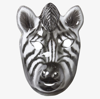 Partymask - Vilda Djur från Rice, zebra-mask med detaljer