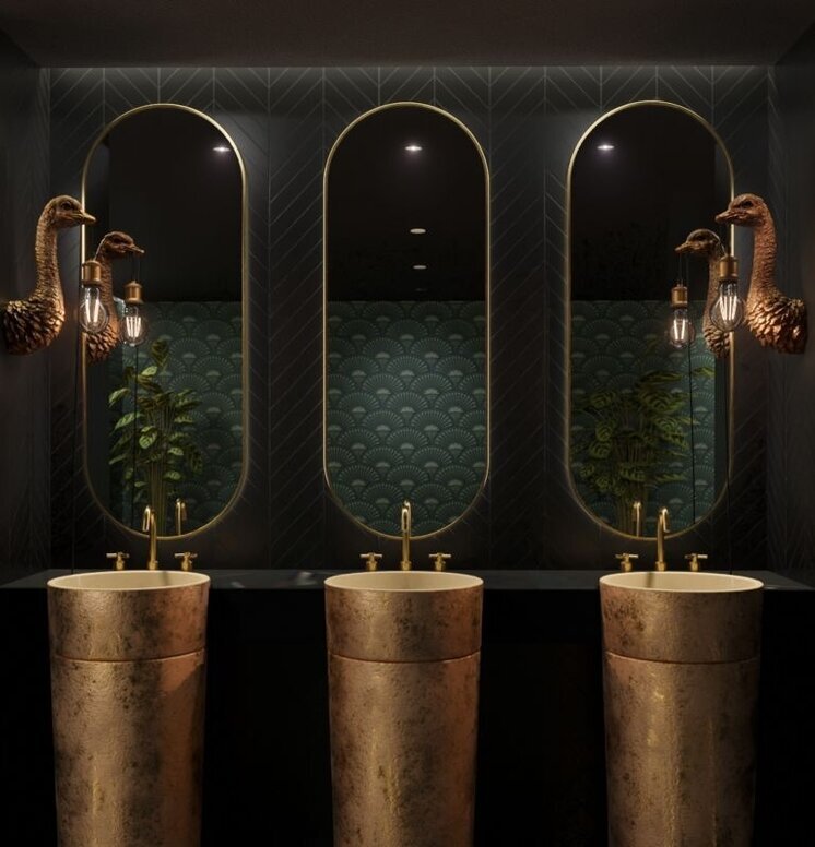 Vägglampa Struts Baby Franz Josef från Werner Voss i badrum