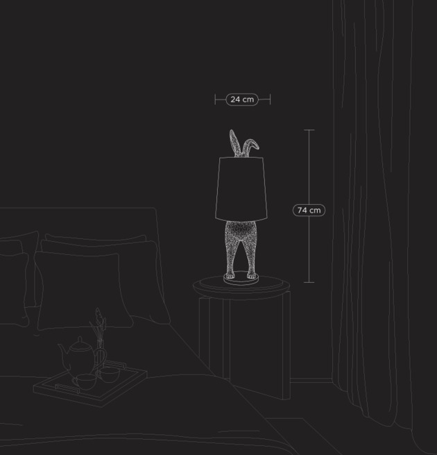 Bordslampa Hiding Bunny Silver/Svart från Werner Voss