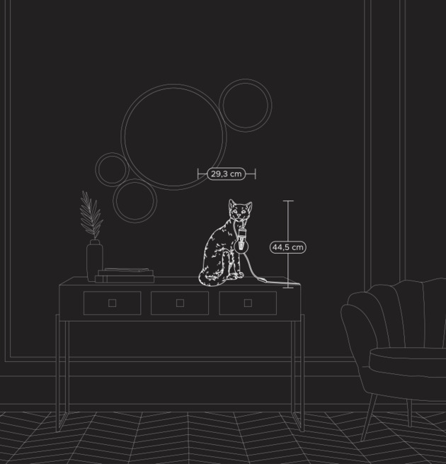 Bordslampa Katt Chouchou Vit från Werner Voss på konsoll