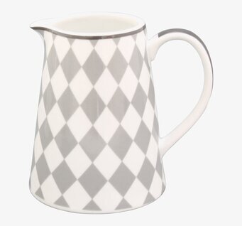 Mjölkkanna Harlekin Light Grey från Krasilnikoff i porslin