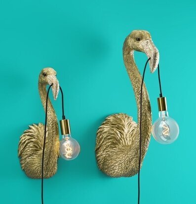 Vägglampa Flamingo Tiffany Guld från Werner Voss i guld
