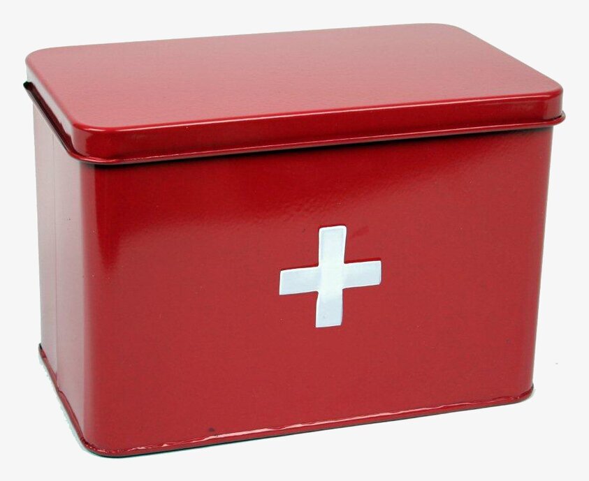 Medicinlåda Röd från Interstil med vitt kors på framsidan
