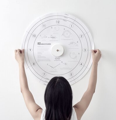 Väggklocka Migrantbird X Clock - Haoshi Design monteras