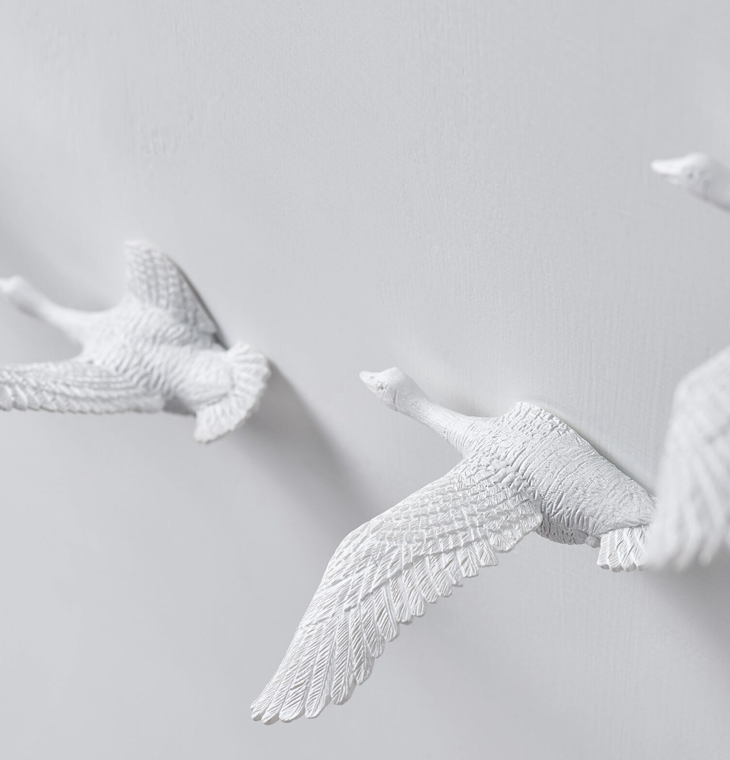 Väggklocka Migrantbird X Clock - Haoshi Design, vita fåglar