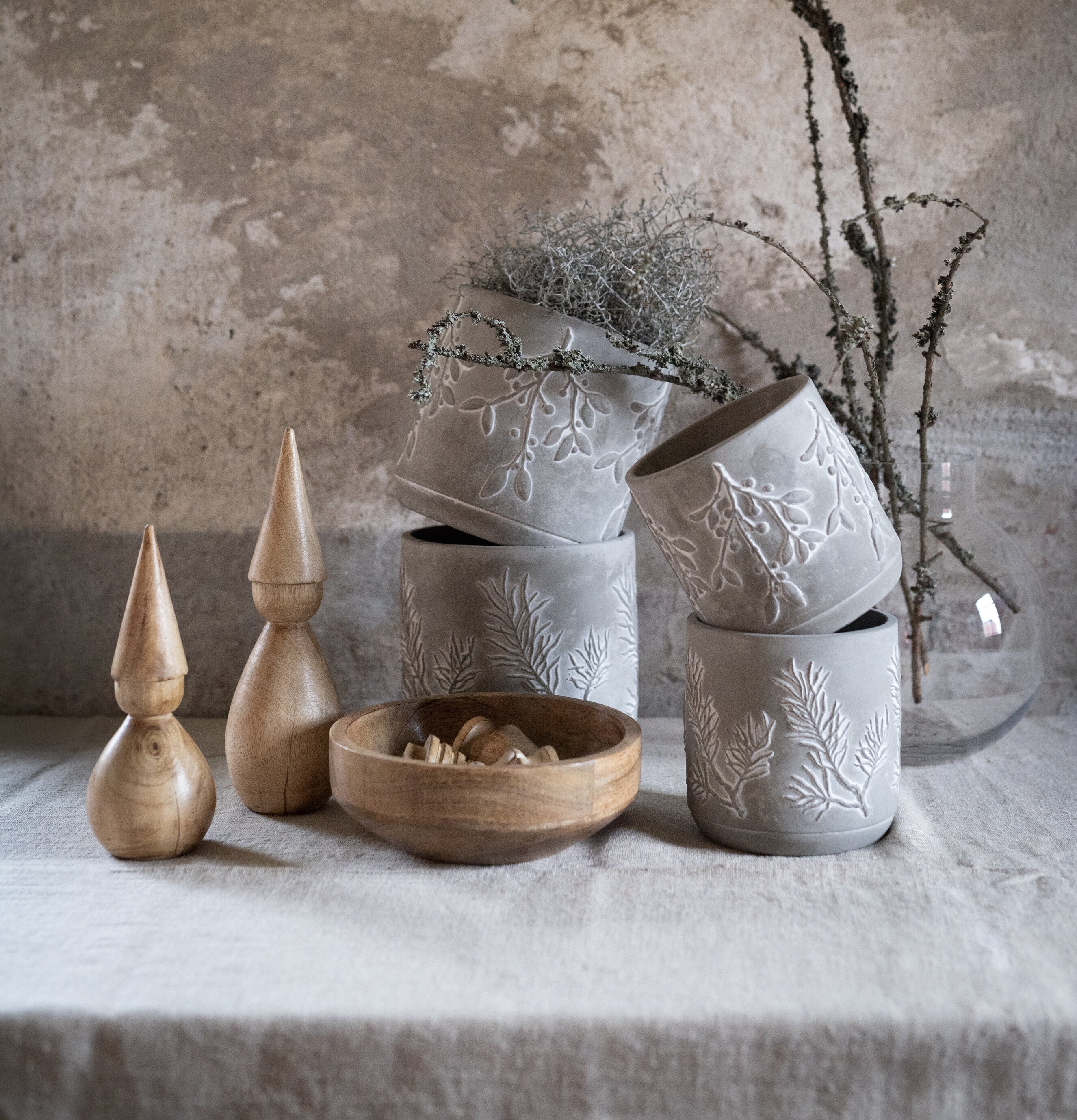 Tomte Tore Set/2 Natur från Wikholm Form på linneduk