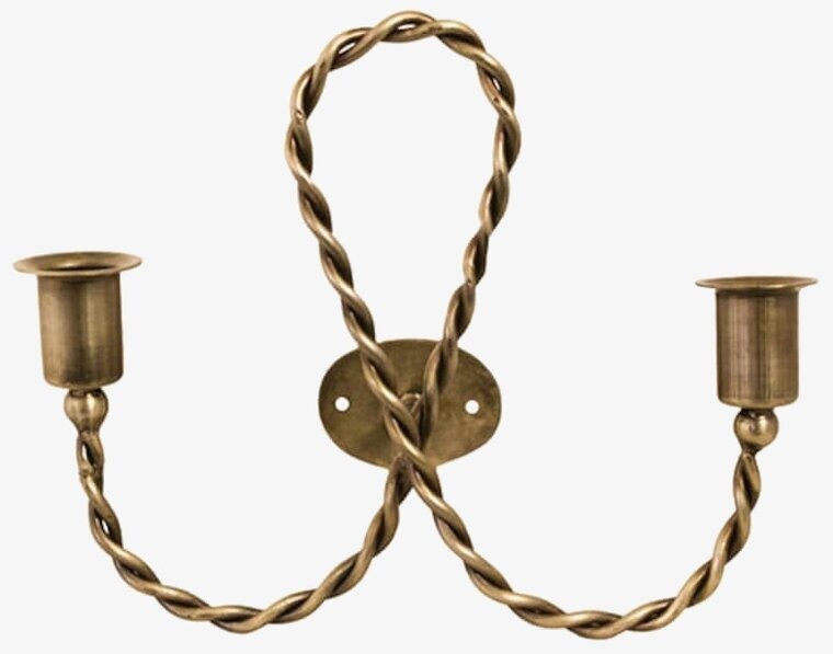 Väggljusstake Estelle Antik Mässing från Strömshaga