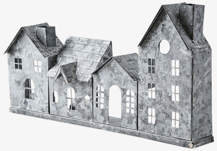 Ljuslykta Fenix Grå Medium från Affari, fem hus i metall