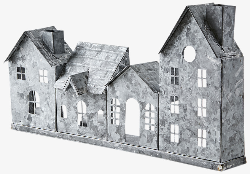 Ljuslykta Fenix Grå Medium från Affari, fem hus i metall