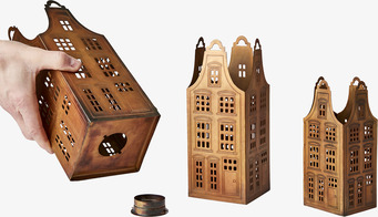 Ljushållare Village Rost/Mässing Set/3 från Affari